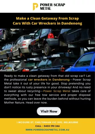 Make a Clean Getaway From Scrap Cars With Car Wreckers in Dandenong