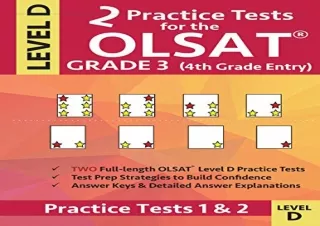 (PDF BOOK) 2 Practice Tests for the OLSAT Grade 3 (4th Grade Entry) Level D: Gif