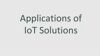 applications of iot solutions