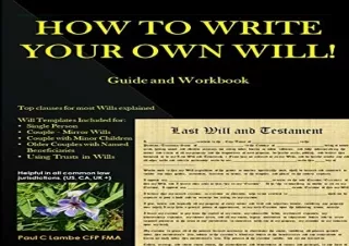[DOWNLOAD PDF] HOW TO WRITE YOUR OWN WILL! Guide and Workbook android