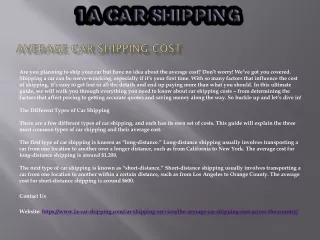 average car shipping cost