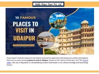 10 Famous Places to Visit in Udaipur