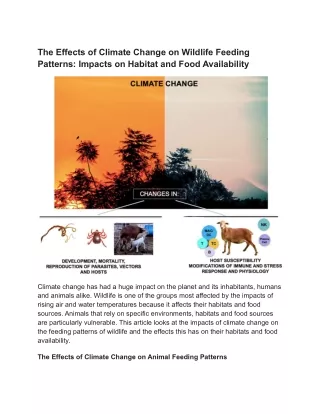 The Effects of Climate Change on Wildlife Feeding Patterns Impacts on Habitat and Food Availability