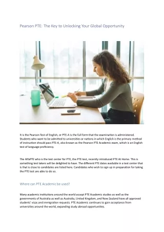 pearson pte the key to unlocking your global
