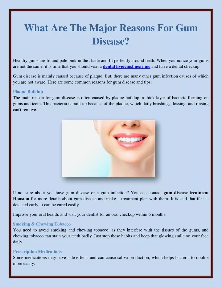 what are the major reasons for gum disease