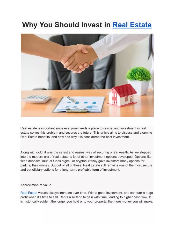 why you should invest in real estate