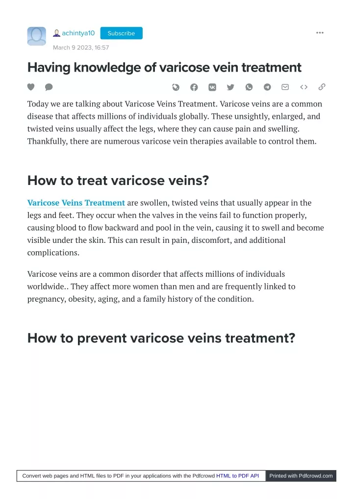 Ppt Varicose Veins Treatment Knowledge Symptoms Powerpoint