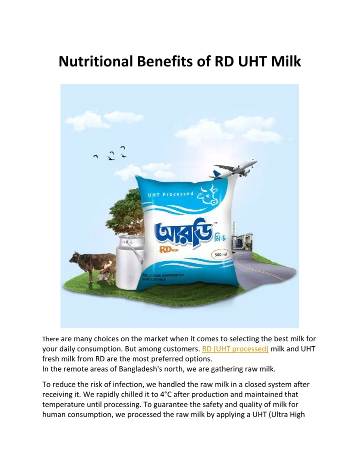 nutritional benefits of rd uht milk