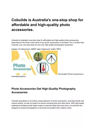 _Cobuilds is Australia's one-stop shop for affordable and high-quality photo accessories. doc