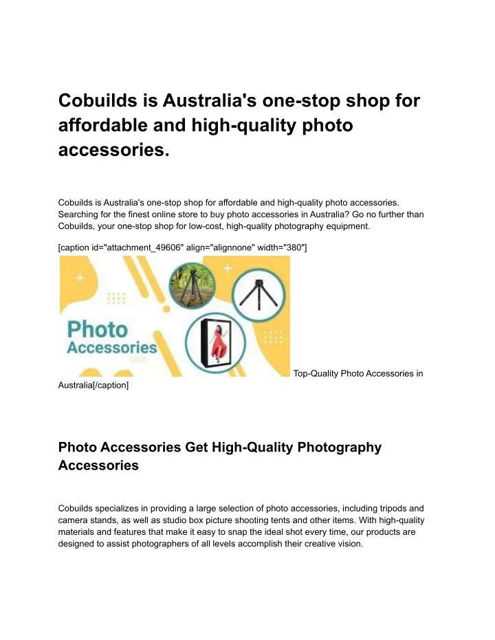 cobuilds is australia s one stop shop