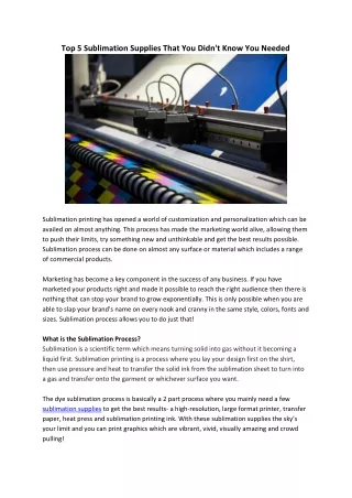 Top 5 Sublimation Supplies That You Didn't Know You Needed