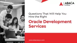 Best Oracle Development Services | Abaca Systems