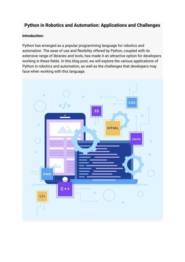 python in robotics and automation applications