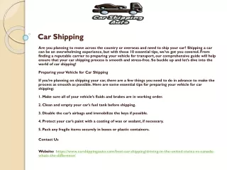 Car Shipping