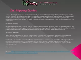 Car Shipping Quotes