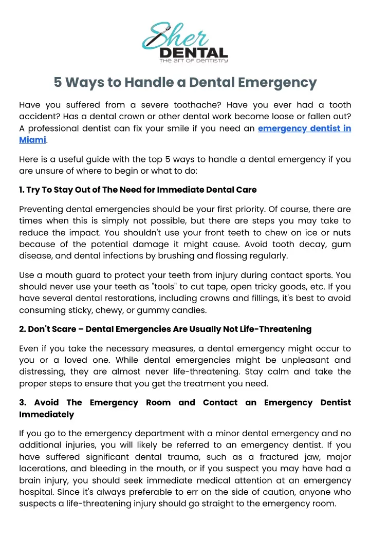 5 ways to handle a dental emergency