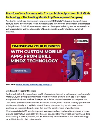 transform your business with custom mobile apps