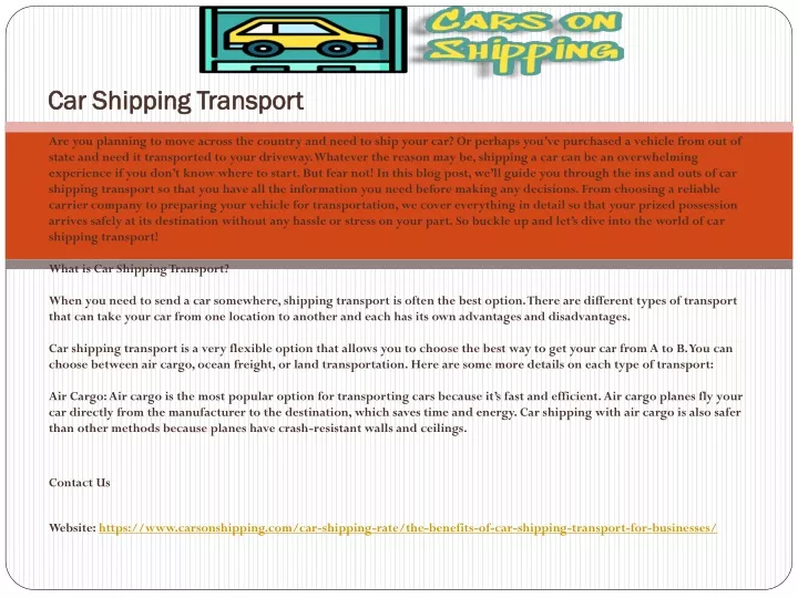 car shipping transport