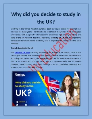 why did you decide to study in the uk