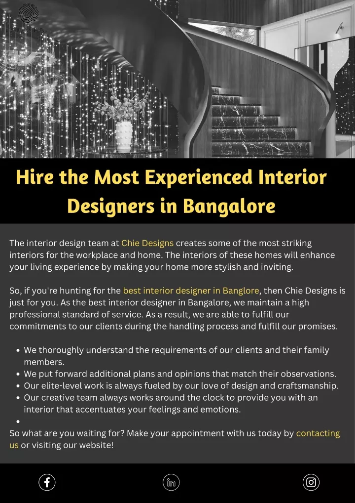 hire the most experienced interior designers