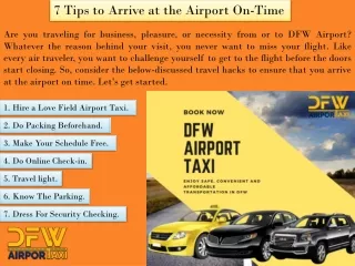 7 Tips to Arrive at the Airport On-Time - DFW AirporTaxi