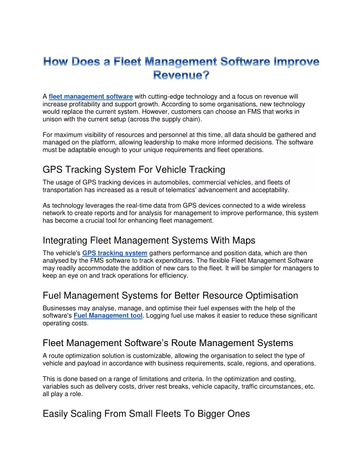 a fleet management software with cutting edge