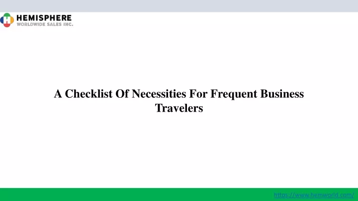 a checklist of necessities for frequent business