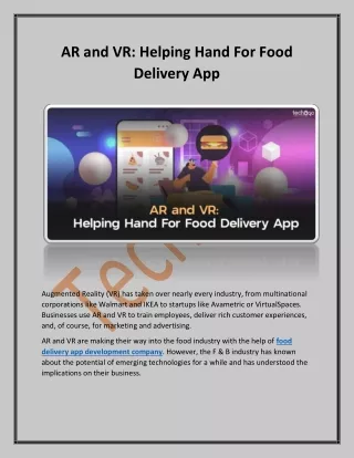 ar and vr helping hand for food delivery app