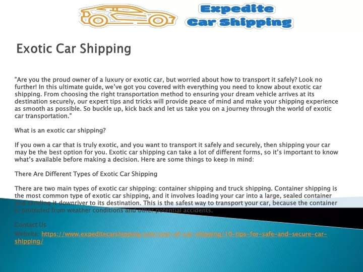 exotic car shipping