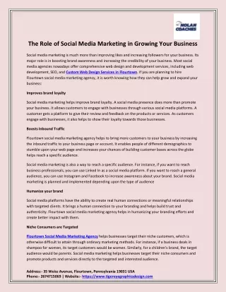 The Role of Social Media Marketing in Growing Your Business