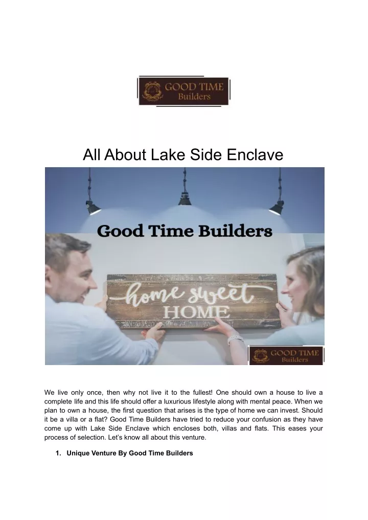 all about lake side enclave