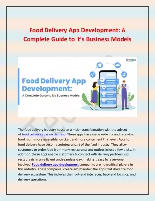 food delivery app development a complete guide