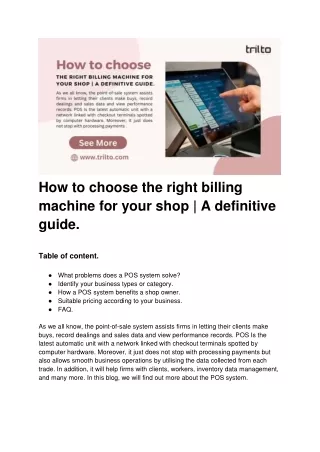 How to choose the right billing machine for your shop _ A definitive guide