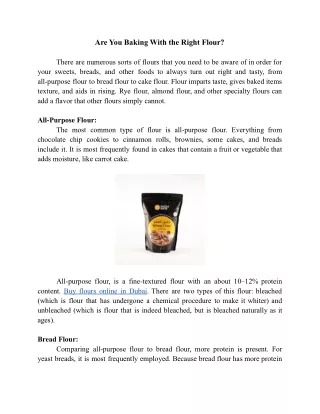are you baking with the right flour