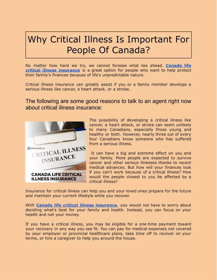 why critical illness is important for people