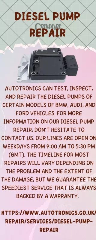 Diesel Pump Repair - autotronics - PDF