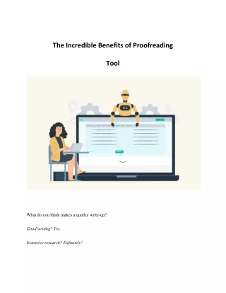 The Incredible Benefits a Proofreading Tool