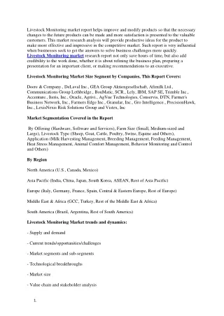 livestock monitoring market report helps improve