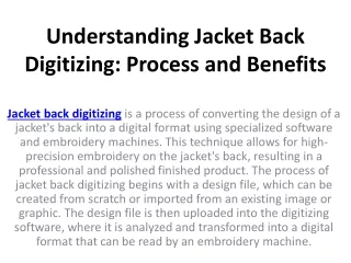 Understanding Jacket Back Digitizing: Process and Benefits