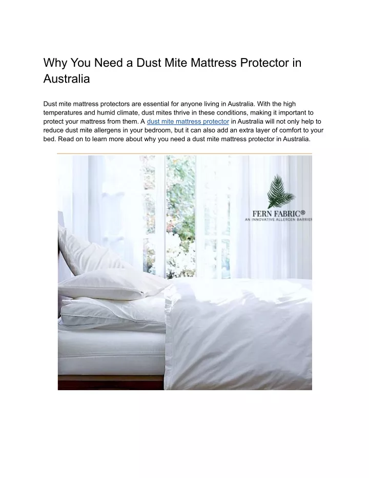 why you need a dust mite mattress protector