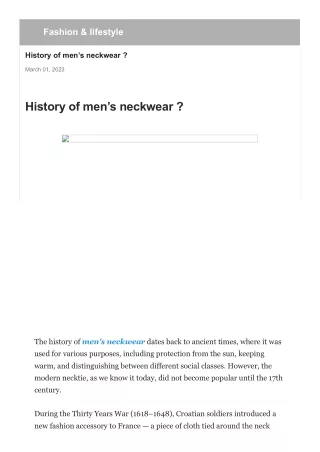 history-of-mens-neckwear