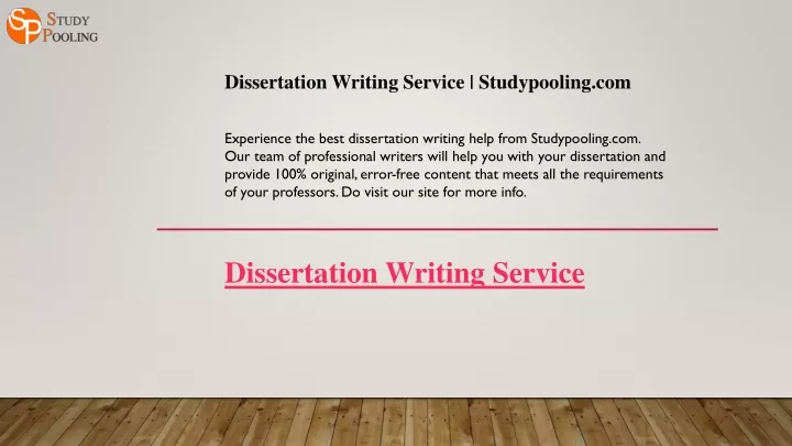 dissertation writing service studypooling