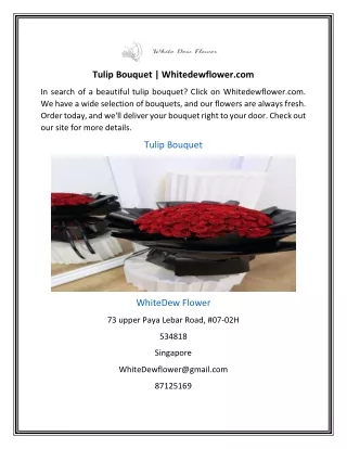Tulip Bouquet | Whitedewflower.com