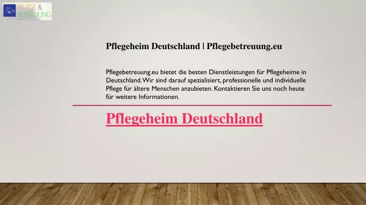 pflegeheim deutschland pflegebetreuung