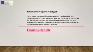 Heimhilfe  Pflegebetreuung.eu