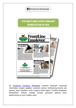 Top Best Employee Company Newsletter In USA
