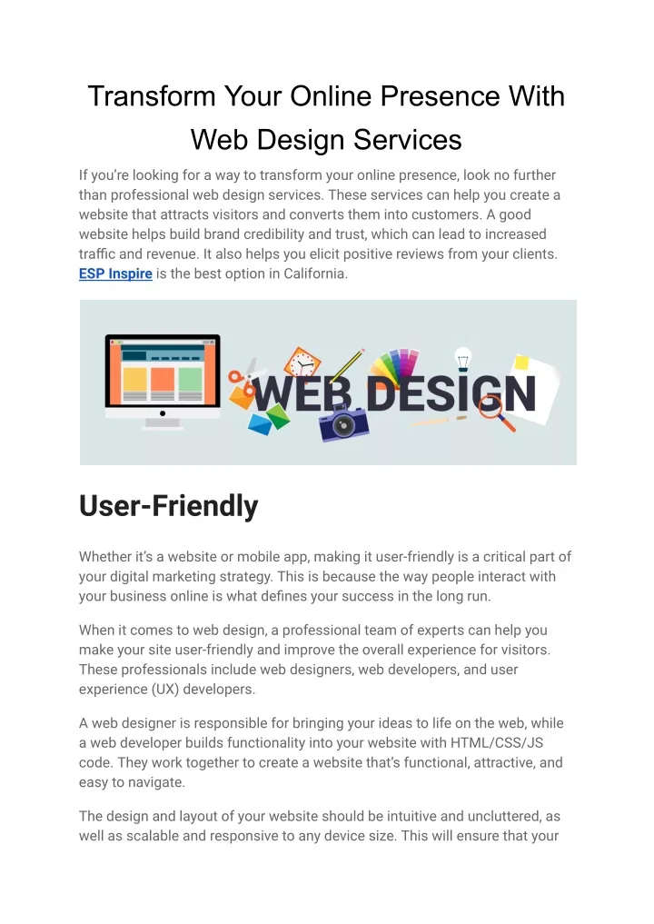 transform your online presence with web design