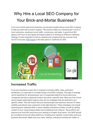 Why Hire a Local SEO Company for Your Brick-and-Mortar Business_