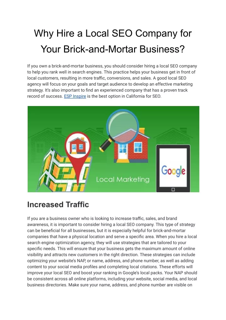 why hire a local seo company for your brick