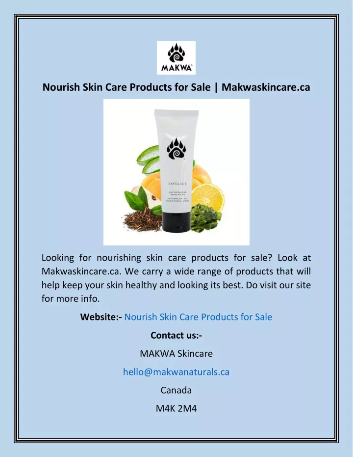 nourish skin care products for sale makwaskincare